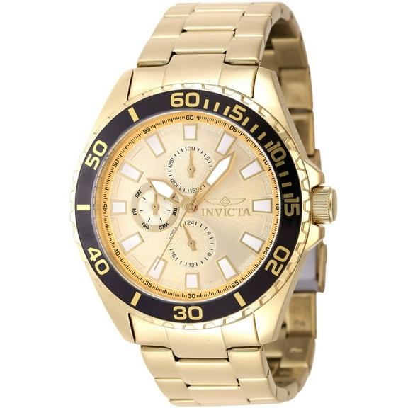 Invicta Mens Pro Diver Quartz Chronograph Gold Dial Watch