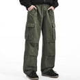 thumbnail image 2 of WAVSUF Multiple Pockets Cargo Pant for Mens Regular Fit Long Pants Casual Suit Pants Army Green Size M, 2 of 9