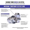 thumbnail image 3 of Coyote Wheel Accessories Parts M12x1.25 Mag Seat Factory Style Lug Nut with Washer 1.47" Tall Compatible with Nissan Infiniti (10 Lug Nut, Chrome), 3 of 6