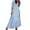 W-Blue, variant on Sun Dresses for Women Plus Size Fashion Casual Spring And Summer V-neck Three-quarter Sleeve Printed Dress Beach Flowy Long Dress S-3XL