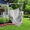 thumbnail image 1 of SHANNA Hammock Chair Hanging Rope Swing | 2 Cushions Included| Large Macrame Hanging Chair for Superior Comfort | Indoor/Outdoor Use, Gray, 1 of 8