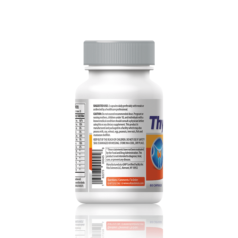 Thyroid Support Supplement Formula with Natural Iodine for Metabolism, Weight Loss, Daily Energy and Clarity of Mind. Thyradol with Natural Ingredients- Soy and Gluten Free | 60 ct.