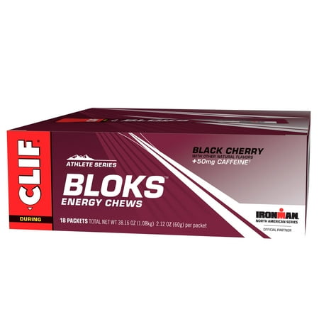 Energy Cherry - CLIF Bloks Energy Chews, Black Cherry, 18 Ct