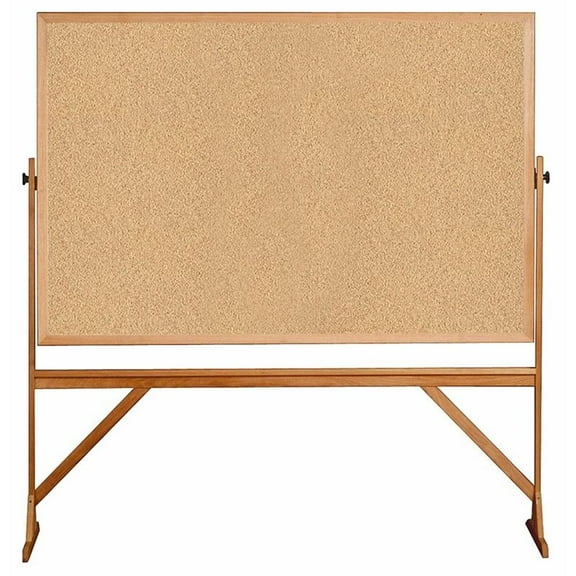 Ghent's Wood 4' x 6' Reversible Cork Bulletin Board in Natural