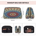 thumbnail image 5 of Cauagu Round Mandala Print Large Cosmetic Bag,Portable Cosmetics Pouch Travel Makeup Bag Large Capacity Travel Makeup Case Organizer Makeup Brush Organizer, 5 of 8