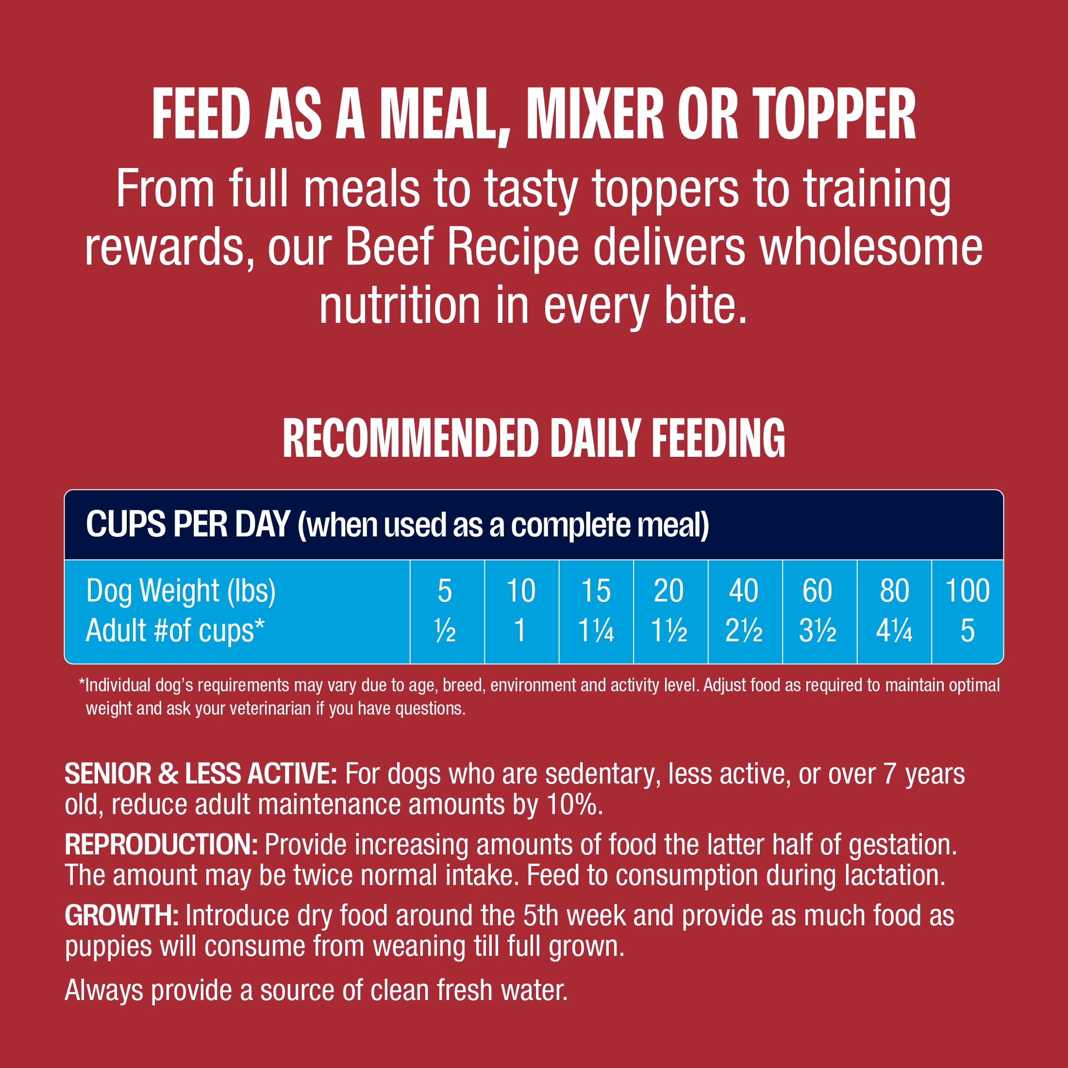Muenster Beef Bites Freeze-Dried Dog Food, Training Treats, Food or Topper, All Life Stages, 20 oz Pouch