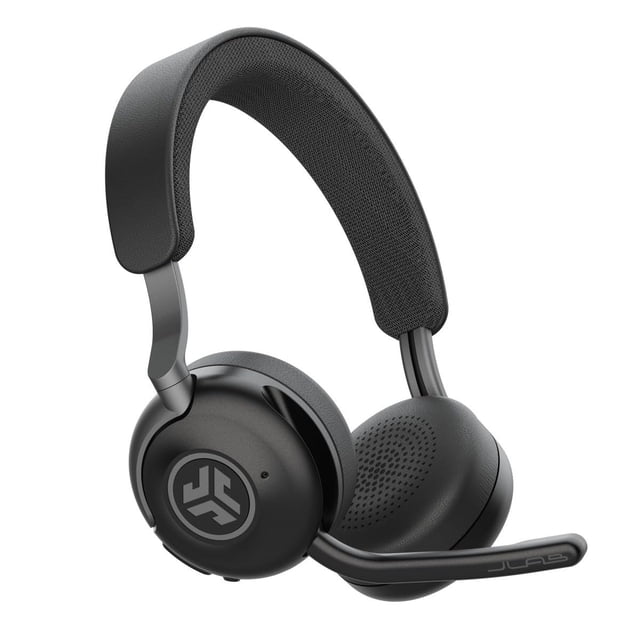 JLab Epic Work Auriculares Inalámbricos, ANC, Tiempo de Reproducción de Más de 90 Horas, Concentrador de Carga, Silencio Rápido, Multipunto, PC/Laptop/Mobile