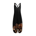 thumbnail image 2 of Women Boho Overalls Plus Size Summer Fashion Jumpsuit Loose Fit Rompers Floral Printed Baggy Bohemia Wide Harem Pants Black M, 2 of 3
