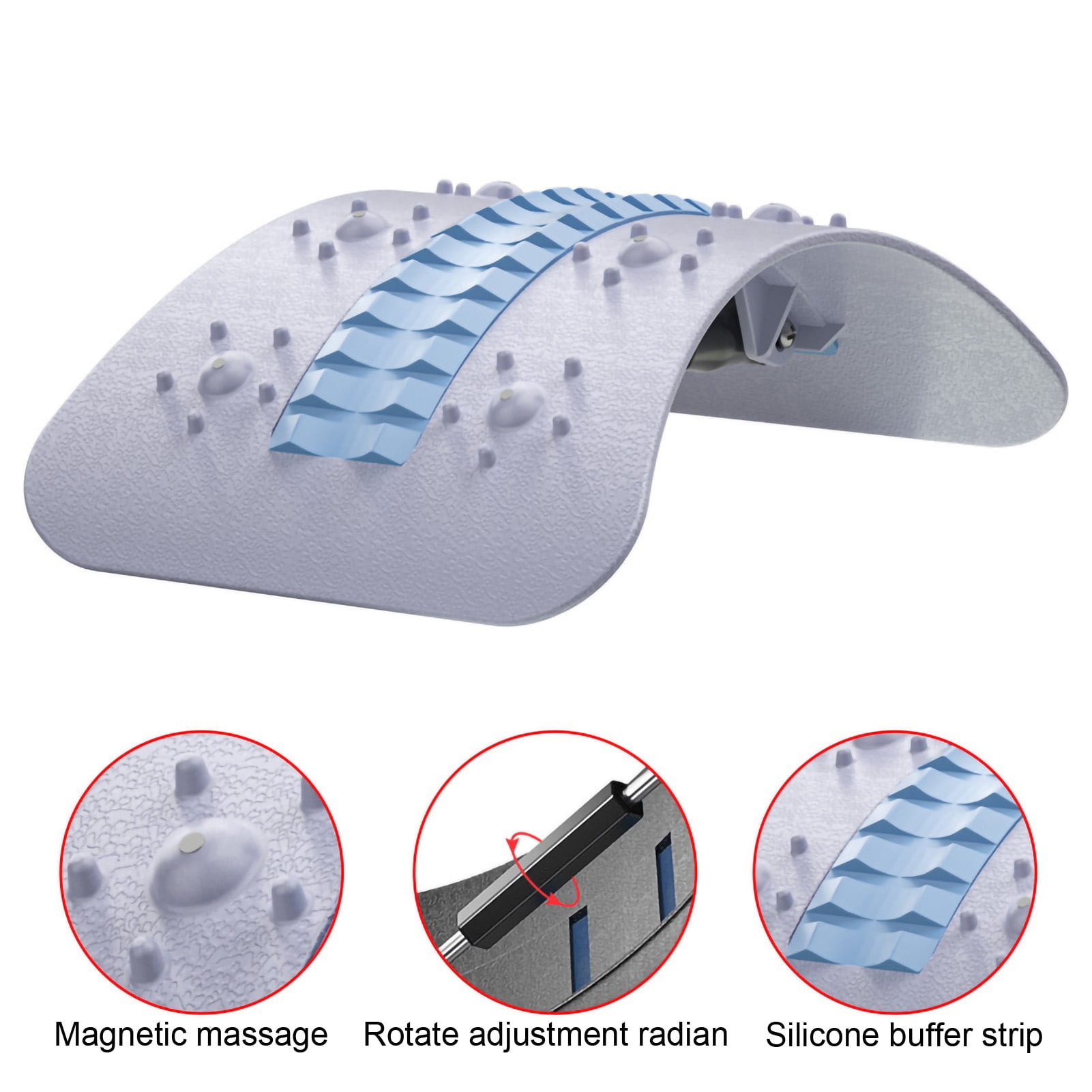 Sportteer Posture Corrector Adjustable Back Stretcher Back Stretcher Lower Upper Back Pain Relief Compact Size Portable Multi-Level Adjustable Spine Board Back