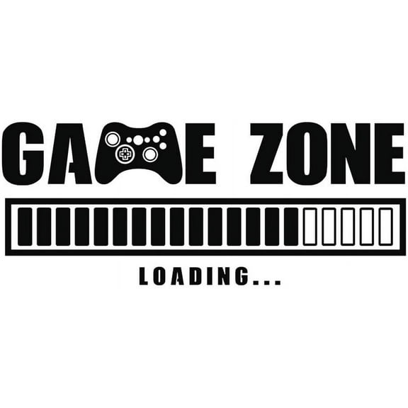QTH Game Zone Loading Wall Decals, Video Game Wall Stickers, Removable Art Design Gamers World Wall Decor for Boys Room Home Playroom Bedroom Walls Background Decoration (22"L x 9.1"H)
