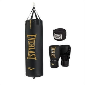 Everlast Durable Heavy Punching Bag Kit, Black &ndash; with Elite Cardio Gloves & Hand Wraps