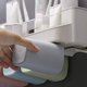 thumbnail image 4 of Juego de soporte de cepillo de dientes, guardar espacio sin taladro de montaje de pared dispensador de pasta de dientes y ranuras multifunción de organización de baño con escurridor de agua 2 tazas. Feliz Sencillez, 4 of 5