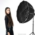 thumbnail image 3 of Parabolic Softbox, Folding Umbrella Softbox Compatible with Universal Bowen Mount, Portable Soft Lighting Diffuser with Nylon Bag for Studio Portrait Photography, 3 of 7