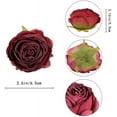 thumbnail image 4 of Burgundy Flowers Artificial Roses Heads Fake Roses Combo Purple Artificial Flowers Vingtage Dried Flowers Silk Roses Heads Bulk for Decoration Bridal Bouquets for Wedding (Mixed Color), 4 of 5