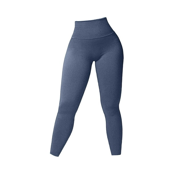 Pantalones de mujer, leggings, pantalones deportivos, pantalones deportivos elásticos para fitness. Azul Gris M