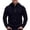 Black, variant on Men's Hooded Cardigan Knit Jacket with Two Way Zip and Structured Hood for Everyday Casual Layering in Fall and Winter, Coffee, L