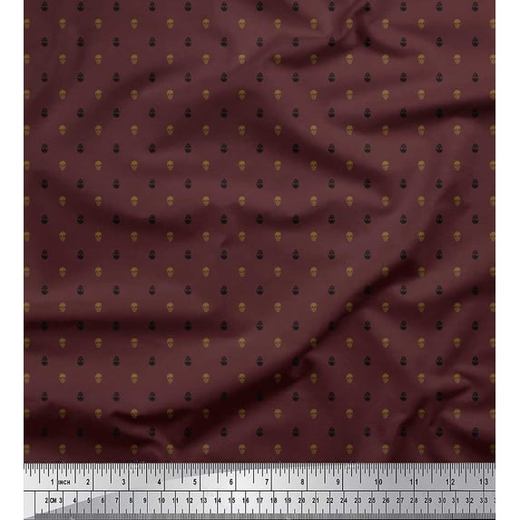 Soimoi Cotton Duck Fabric Skull Shirting Print Fabric by The Yard 56 Inch Wide