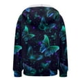 thumbnail image 6 of GEWSEY Women Butterfly Graphic Hoodies Y2K Full Zip Up Long Sleeve Fall Sweatshirts Drawstring Jackets (Dark Green, 3XL), 6 of 7