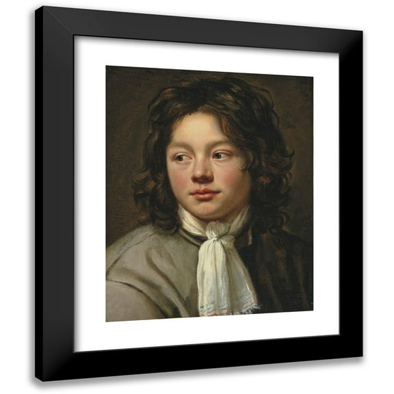 Michaelina Wautier 12x14 Black Modern Framed Museum Art Print Titled - Head of a Boy