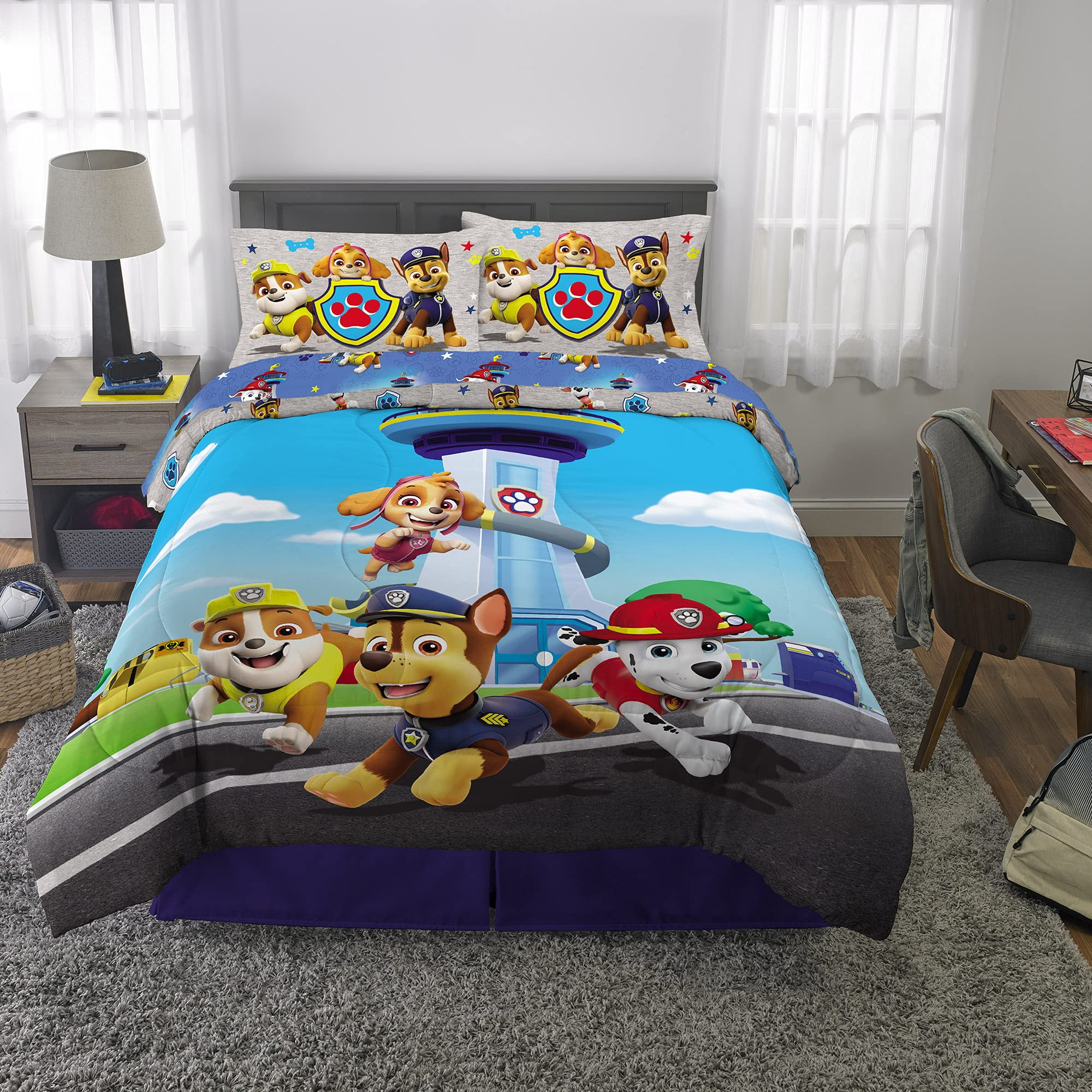 Paw Patrol Kids Bedding Super Soft Comforter And Sheet Set 5 Piece Full Size Official Nickelodeon By Franco Multicolour