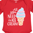 thumbnail image 4 of Inktastic All You Need is Ice Cream with Ice Cream Cone Boys or Girls Long Sleeve Baby Bodysuit, 4 of 5
