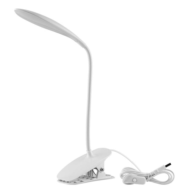 Luz de noche LED 360 ° Lámpara de escritorio con clip flexible 6000K 1.5W Luz de lectura antideslizante para mesita de noche Inevent HA007042-00B