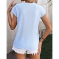 thumbnail image 4 of Alsol Lamesa Summer Blouses for Women Cap Sleeve Tops Elegant Casual Crew Neck Loose Fit Knit Lightweight Sweater Pullover Top, 4 of 6