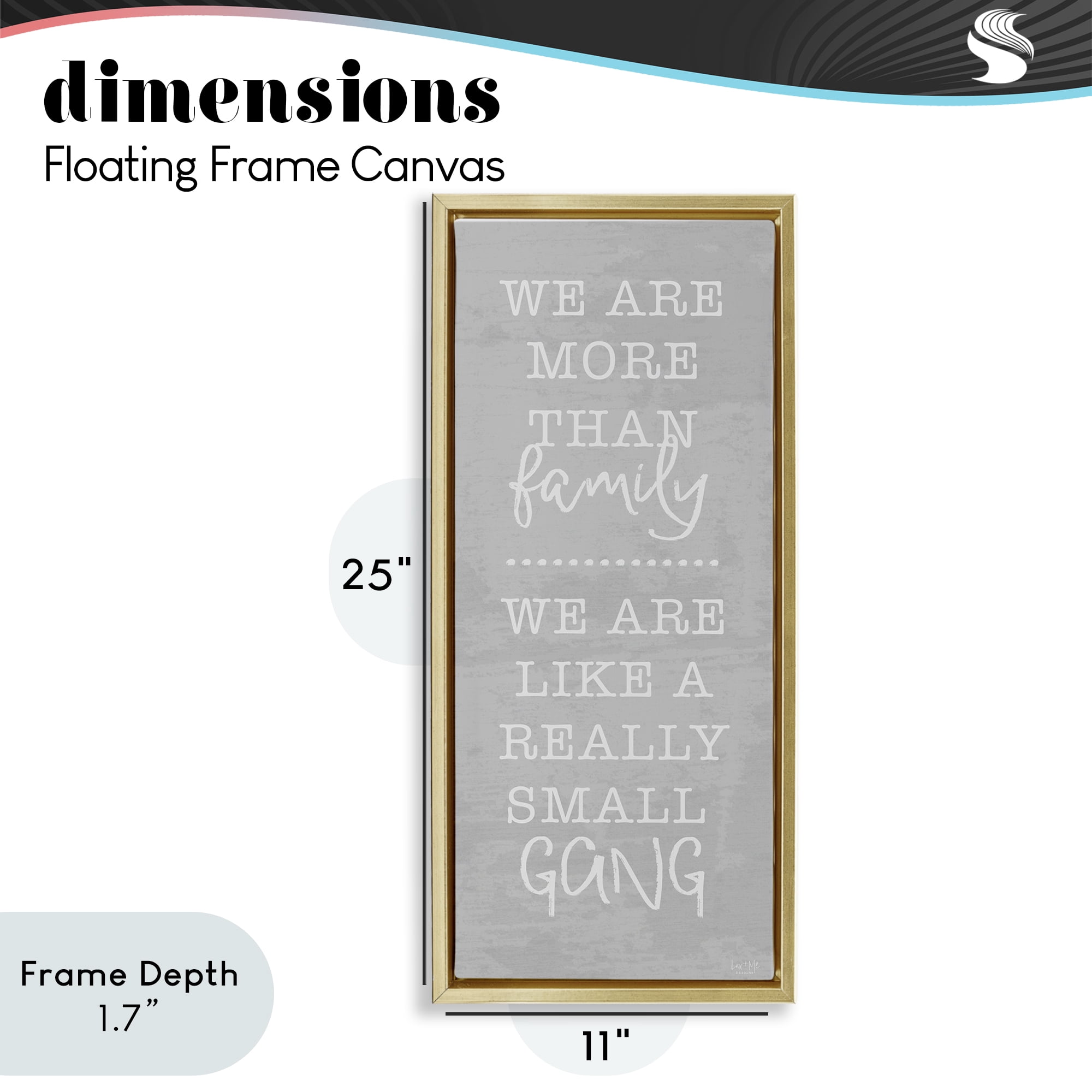 Stupell Industries Really Small Gang Family Gold Framed Floater Canvas Wall Art, design by Lux + Me Designs