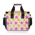 thumbnail image 7 of FORMRS Insulated Cooler Bag 24 Cans Capacity Soft Leakproof Lunch Box with Side Pockets, Yellow Pink Stars, 7 of 7