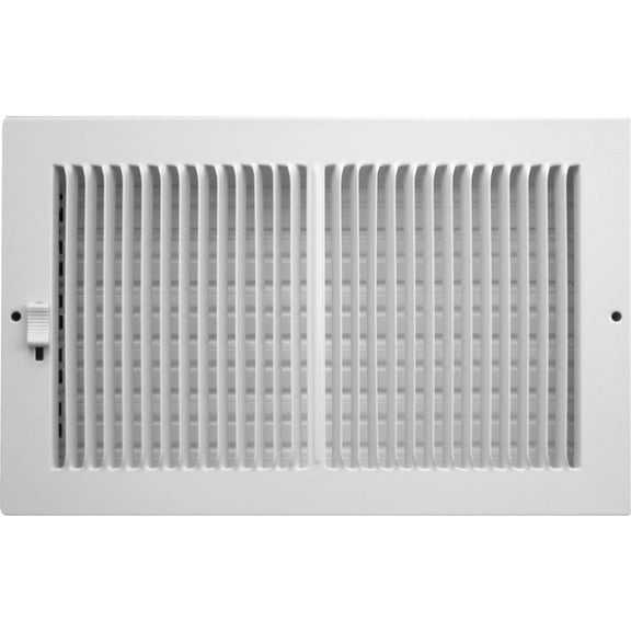 AmeriFlow Wall Register 367 - Steel Base Register, White Enamel - 10 In. x 6 In.