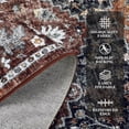 thumbnail image 6 of Hasoo 8' x 10' Area Rug for Living Room Boho Vintage Rug Non Slip Throw Rugs Floral Bedroom Rug, Brown, 6 of 6