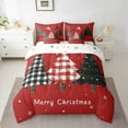thumbnail image 3 of Feelyou Plaid Christmas Tree Bedding Comforter Set 7 Pieces, Happy Festival Full Bedding Set, Cartoon Xmas Theme Reversible Fitted Sheet Flat Sheet, Breathable Home Decor, 3 of 8