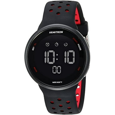 Armitron Montre de Sport à Quartz avec Bracelet en Silicone, Noir, 22 (Modèle : 40/8423BRD)