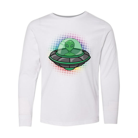 Inktastic Spaceship Funny Alien Outer Space Long Sleeve Youth T-Shirt