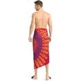 thumbnail image 3 of HAPPY BAY Men's Standard Casual Sarong Long Pareo Beach Wrap One Size Garnet, Mandala Summer Vacation Party, 3 of 6