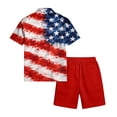 thumbnail image 5 of Youpwaven Men's 250th Anniversary Patriotic Outfit Set, Commemorative Short Sleeve Button Down Shirt & Mesh Shorts, 2-Piece USA Flag Celebratory Suit, 5 of 6