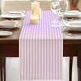 thumbnail image 3 of Yellow Pink Stripe 108 Inch Table Runner, Vertical Striped Gradient Geometric Farmhouse Dresser Scarf Cotton & Linen Tablerunner for Dining/Kitchen Island/Holiday Party Décor 13" x 108", 3 of 9