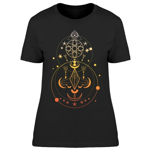 Sacred Geometry Moons T-Shirt Women -Image by Shutterstock, Female Large