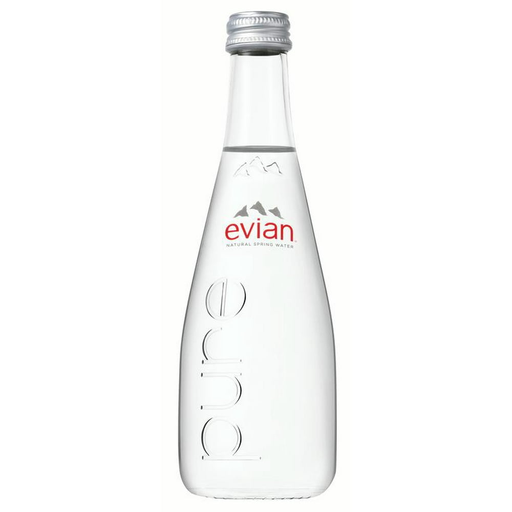 Evian Natural Spring Water, 11.1 Fl Oz, Glass, 20Pack