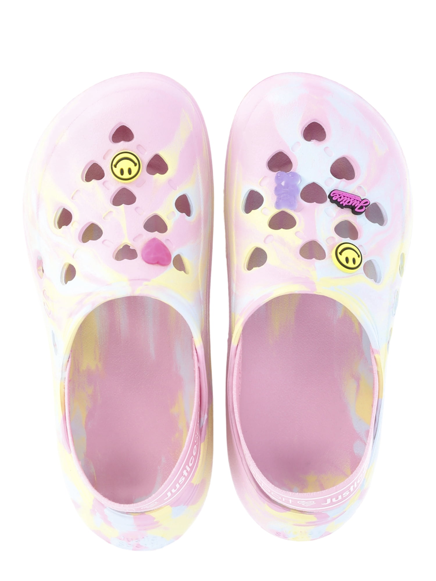 Justice Little Girls and Big Girls Clogs with Charms