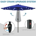 thumbnail image 5 of ABCCANOPY 10.5ft Patio Solar Umbrella LED Outdoor Umbrella with Tilt and Crank,Blue, 5 of 8