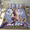 thumbnail image 1 of La Era del Hielo Conjunto de sábanas temático, trío de piezas, cómodo y amigable con la piel, diseño único, regalo de decoración para el hogar para familiares, amigos y fans, 90 cm * 190 cm, 1 of 6