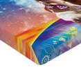 thumbnail image 2 of Ambesonne Space Cat Fitted Sheet, Cosmic Animals UFO, Full Size, Multicolor, 2 of 3