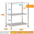 thumbnail image 7 of Villertech 3-Tier Stainless Steel Shelf,Adjustable Shelves,Garage Storage Rack,35.8"*15.8"*30.3", 7 of 7