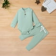 thumbnail image 3 of Coerni New Born Baby Boy Girl Clothes Cotton Long Sleeve Romper and Long Pants Toddler Solid Color Fall Winter Outfits, 3 of 3