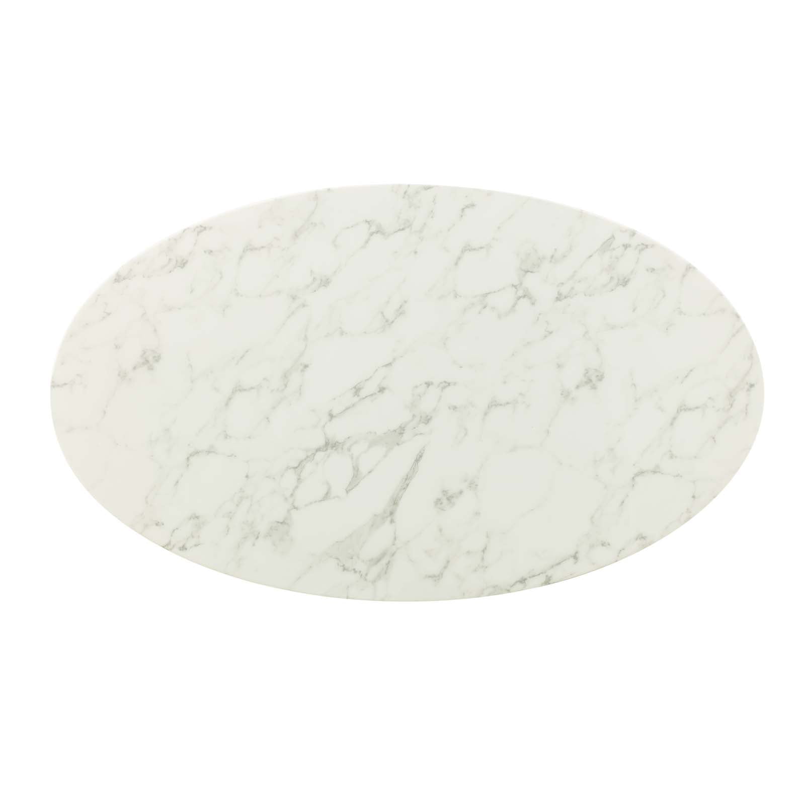 Modway Lippa 54" Oval Faux Marble & Metal Dining Table in Gold and White
