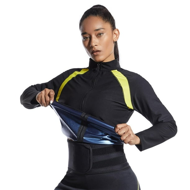 Traje de sauna para mujer Perdida de peso Gimnasio Traje de sudor Jacket Sweat Top Yuyangstore Traje Sauna Bodega Aurrera en linea