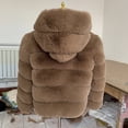 thumbnail image 5 of Abrigo con capucha de piel de zorro falsa para mujer, chaqueta gruesa con capucha de lujo, abrigo de invierno de alta calidad, 2022, 5 of 5