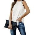 thumbnail image 2 of Womens Tops Halter Sleeveless Lace Hollow Out Tank Tops T-Shirt Blouse, 2 of 8