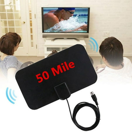 2020 Best 50 Miles Long Range TV Antenna Freeview Local Channels Indoor HDTV Digital Clear Television HDMI Antenna for 4K VHF UHF with Ampliflier Signal Booster Strongest Reception 13ft Coax (The Best Tv Cable Company)
